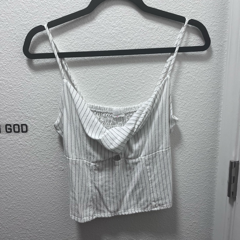 Striped White Cami Top